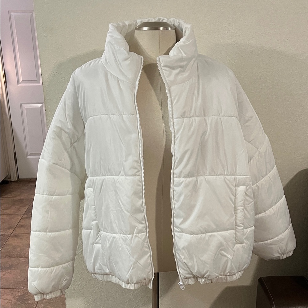 Abound White Puffer Jacket - Picture 1 of 8